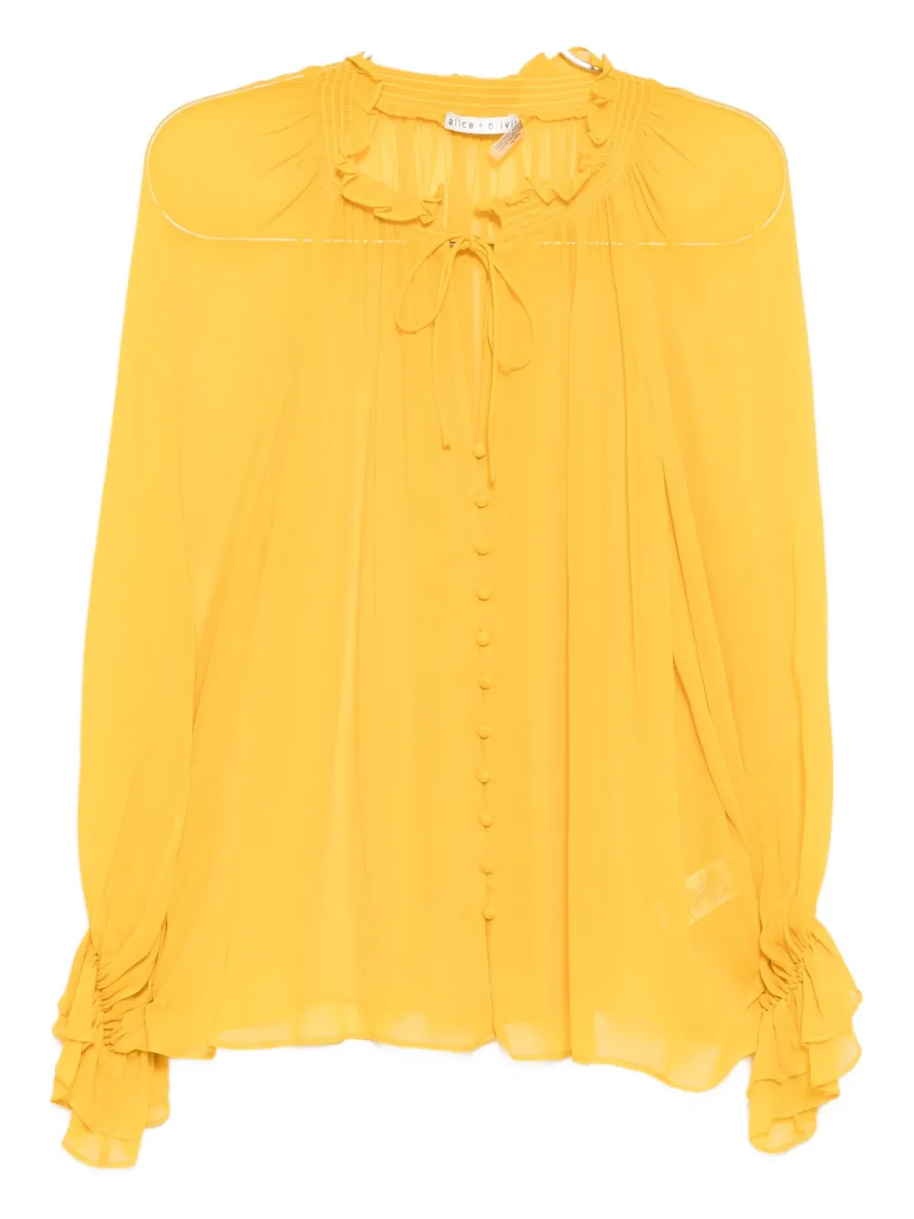 Alice And Olivia Josephine Blouse In Yellow