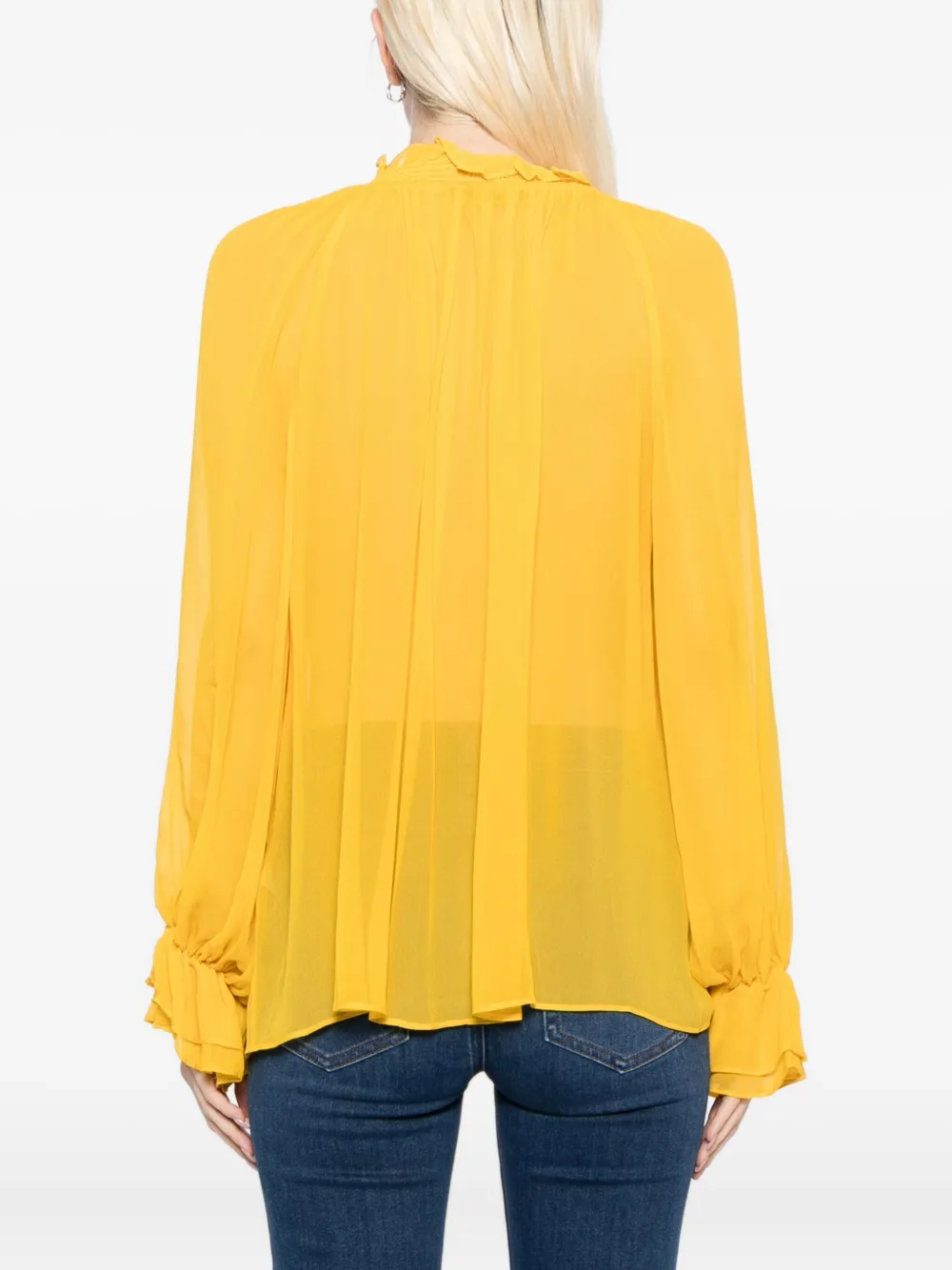 Alice And Olivia Josephine Blouse In Yellow