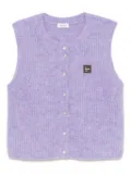 American Vintage logo-patched sleveeless cardigan - Purple