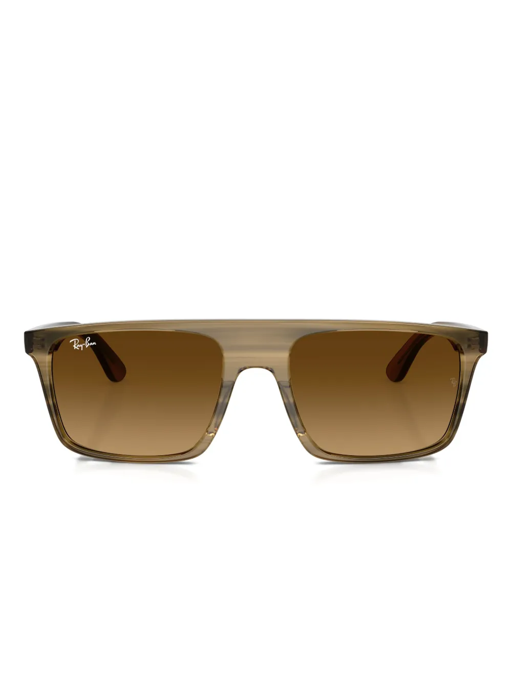 Ray-Ban Occhiali da sole squadrati a righe - Marrone