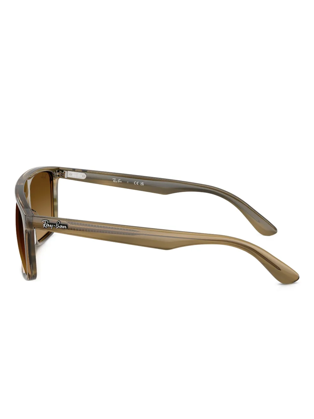 Ray Ban Rb2222 Sunglasses Striped Green Frame Brown Lenses 57-20 In Brown