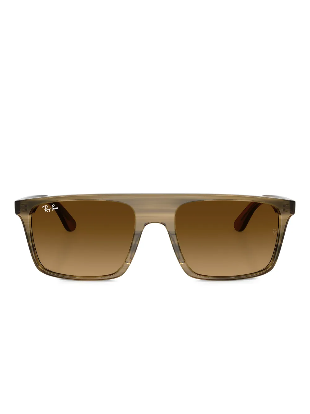 Ray-Ban striped-pattern square-frame sunglasses | Brown | Image 1