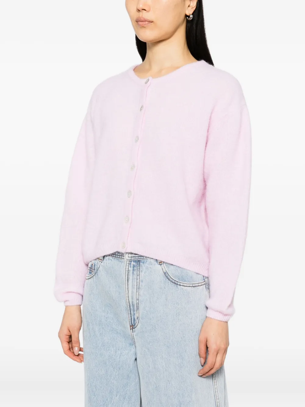 American Vintage Vitow Brushed-knit Cardigan In Pink