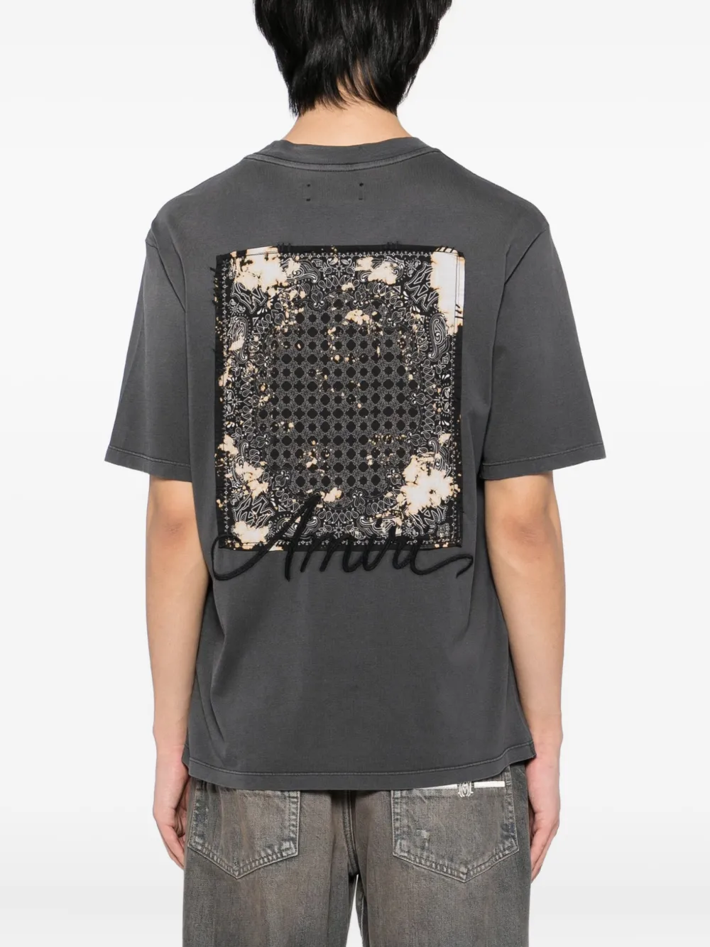AMIRI Katoenen T-shirt verfraaid met bandana BLACK