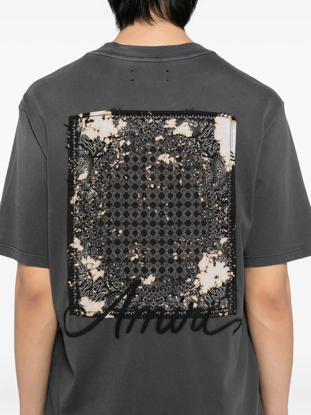 AMIRI Katoenen T-shirt verfraaid met bandana BLACK