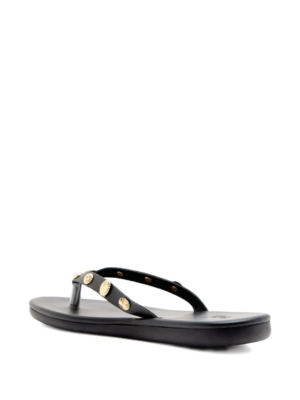 Ancient Greek Sandals Saionara shell-embellished thong sandals Black