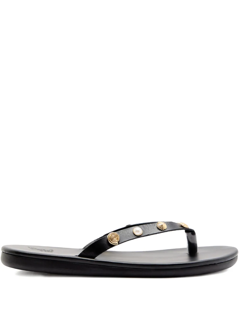 Ancient Greek Sandals Saionara shell-embellished thong sandals Black