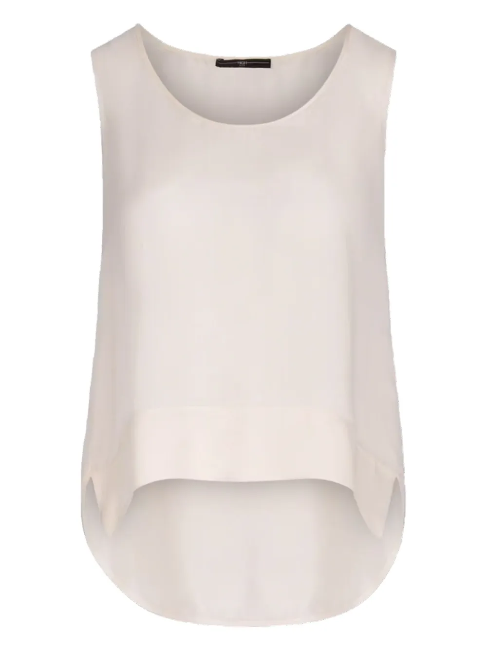 High Curved Hem Top In Neutral