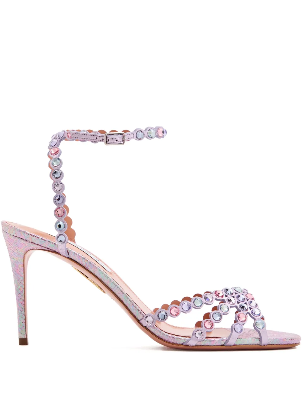 Aquazzura 85mm Tequila crystal-embellishment sandals Purple