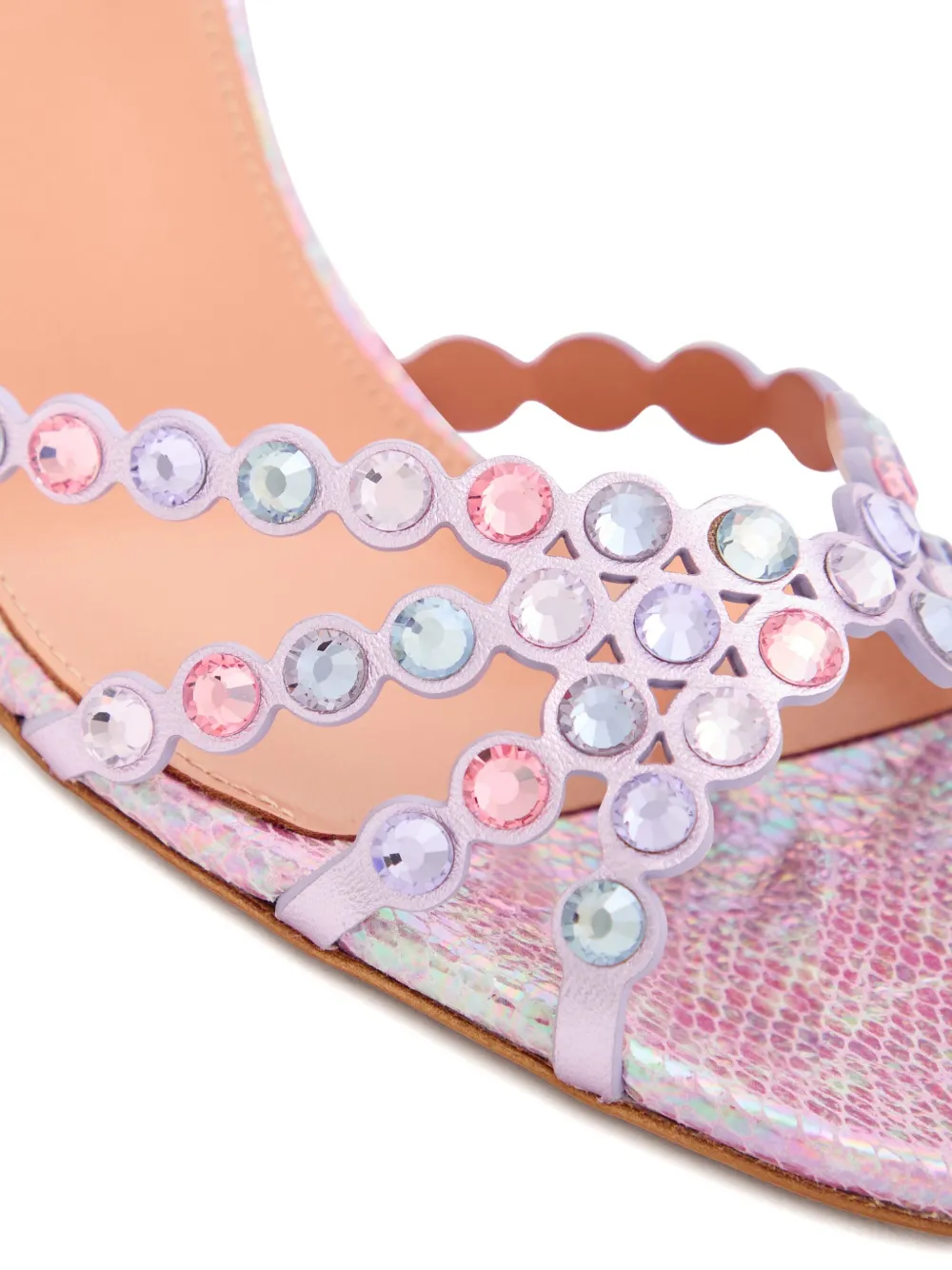 Aquazzura 85mm Tequila crystal-embellishment sandals Purple