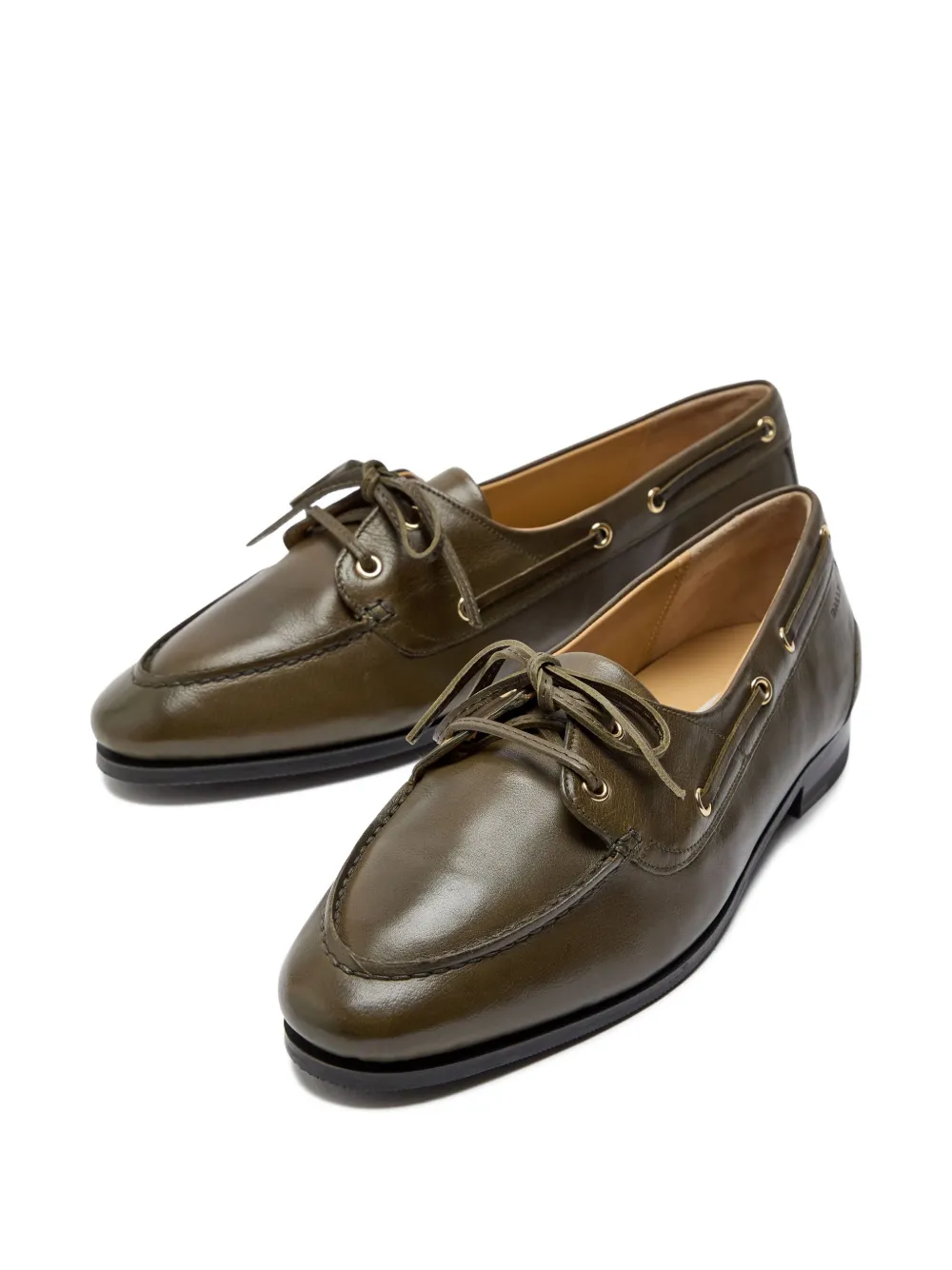 Bally Pathy leather lace-up loafers Green