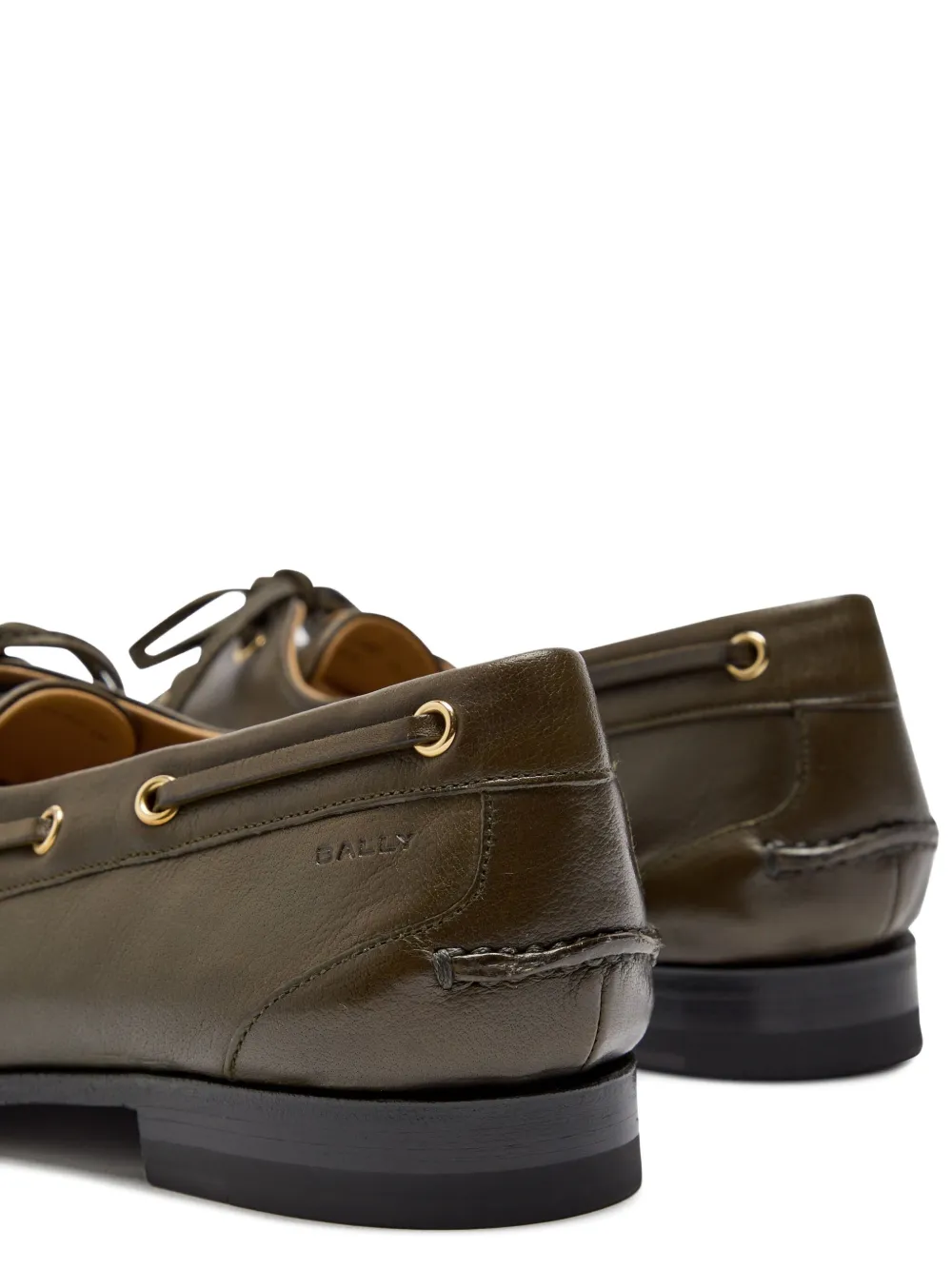 Bally Pathy leather lace-up loafers Green