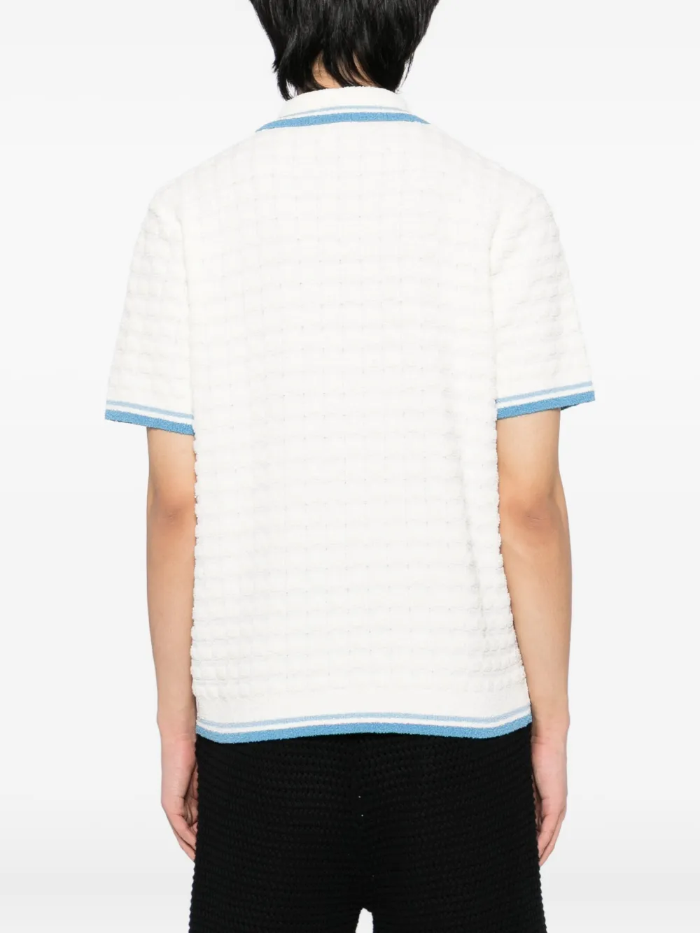 Casablanca White Shirt With Classic Collar And Chest Logo Patch In Cotton Man In White