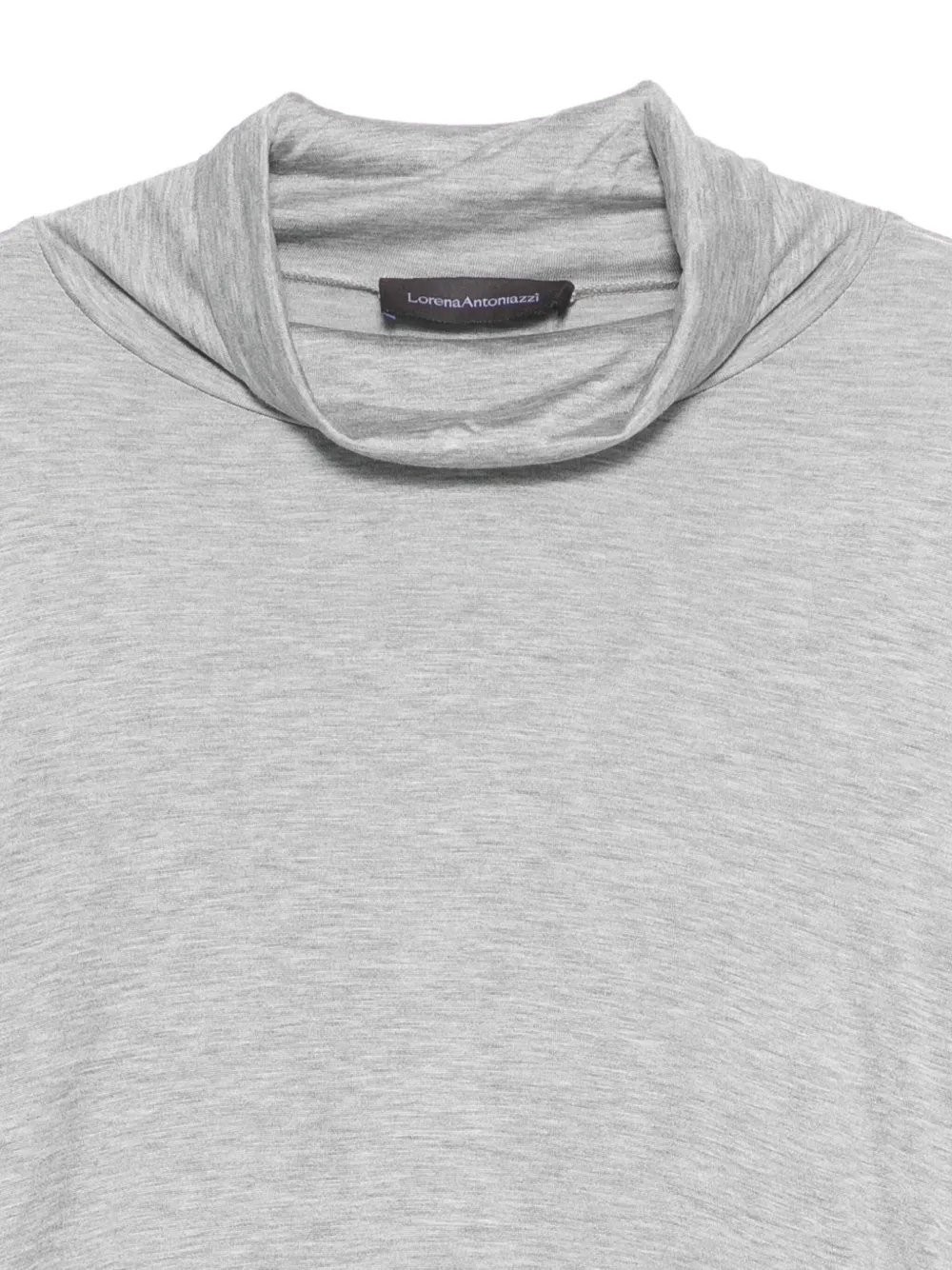 Lorena Antoniazzi T-shirt met hoge hals en lange mouwen Grijs