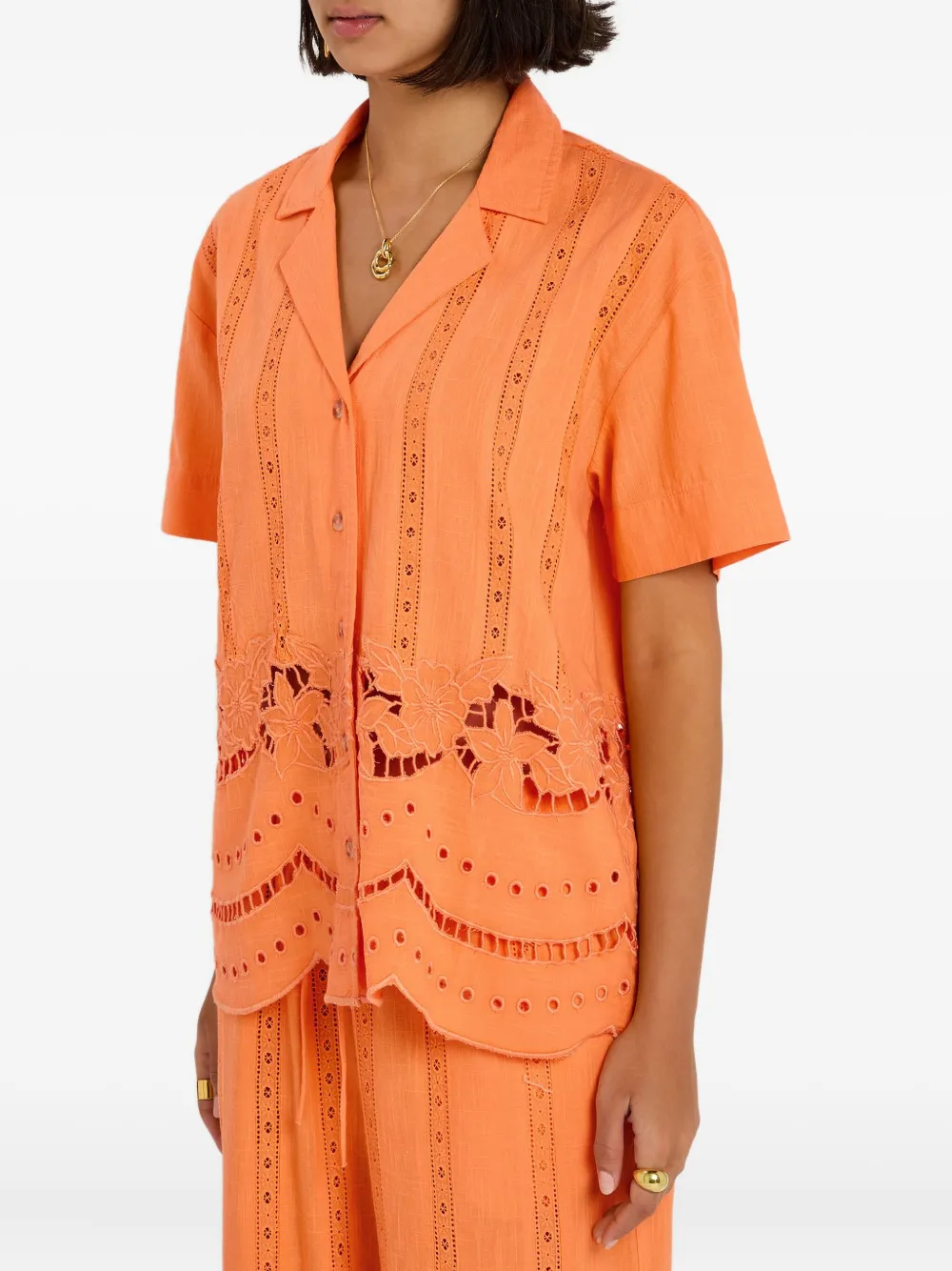  Damson Madder Martina Broderie Shirt - Orange 