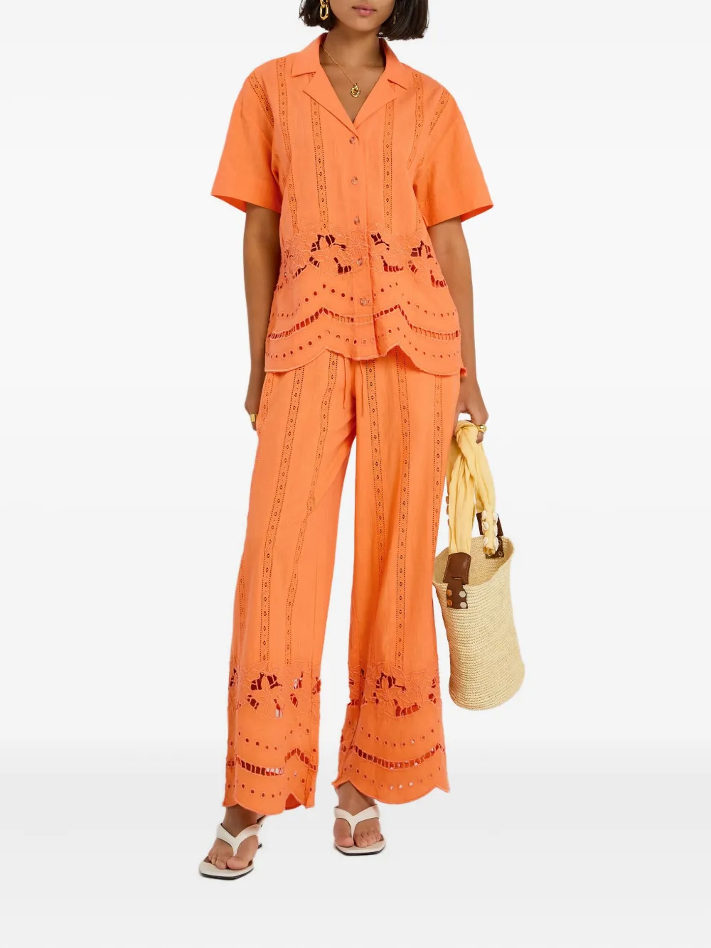 DAMSON MADDER Martina broderie blouse - Oranje