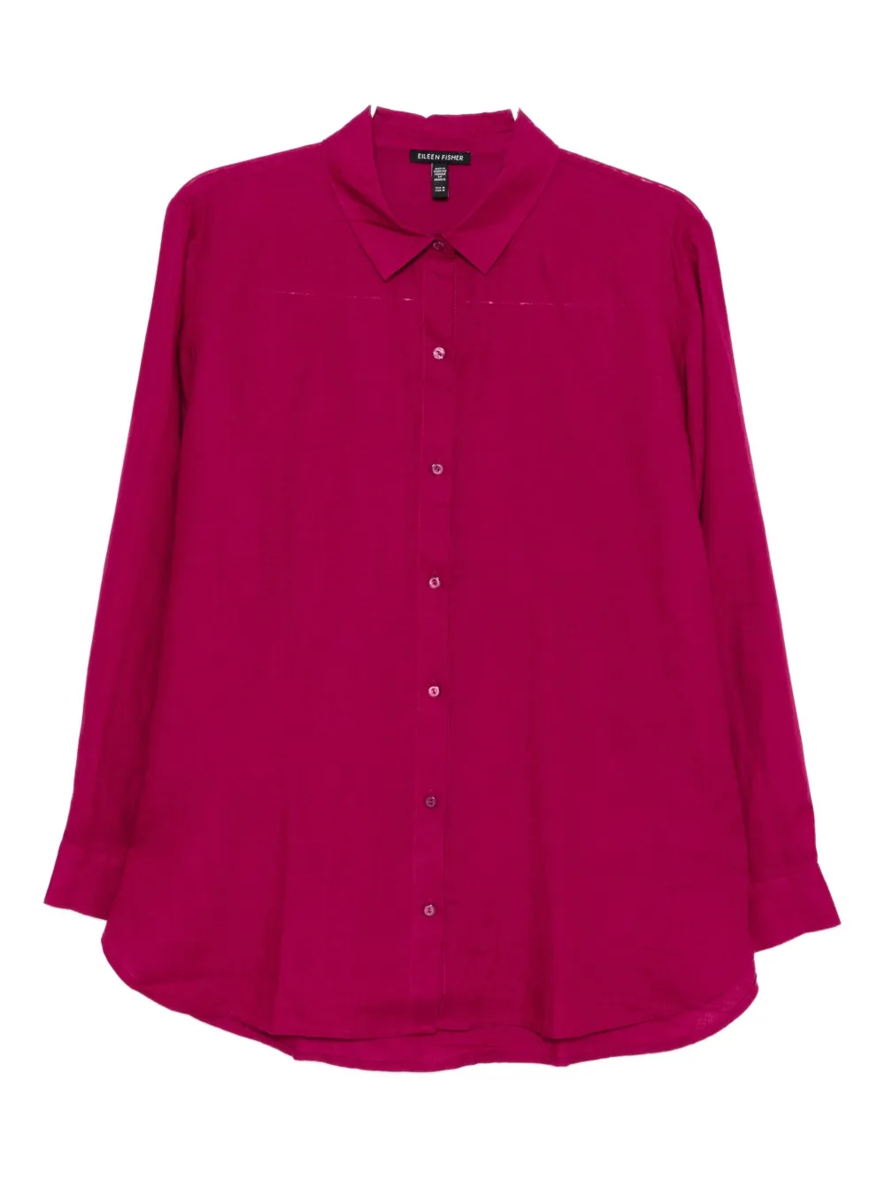 Eileen Fisher Classic Collar Organic Linen Button-up Shirt In Pink