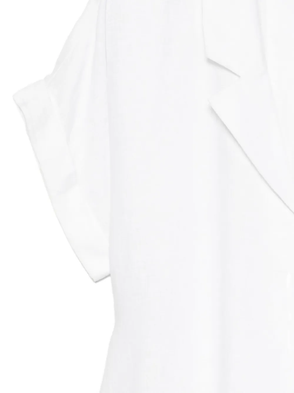 Eileen Fisher Notch Collar Linen Midi Shirt Dress In White