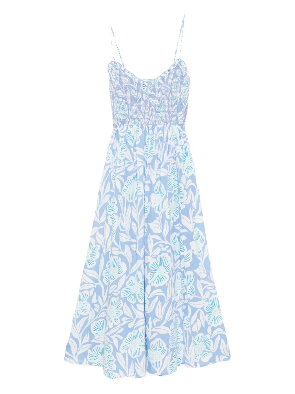 Free People Sweet Nothings Floral Print Sleeveless Maxi Sundress In Blue