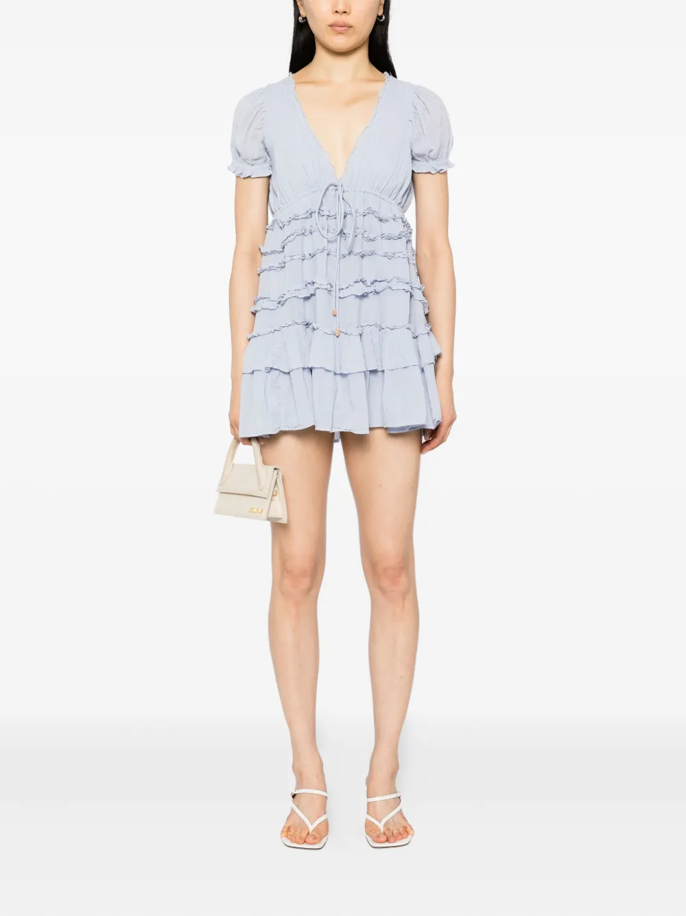 Free People Jurk met geborduurd blad - Blauw