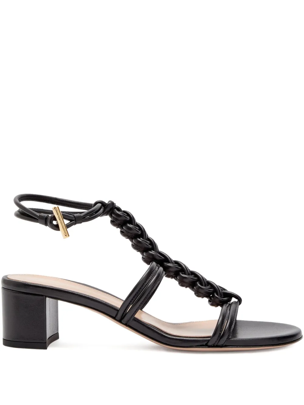 Gianvito Rossi 45mm Capua leather heeled sandals Black