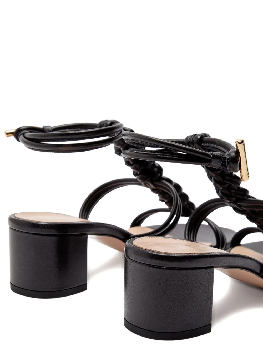 Gianvito Rossi 45mm Capua leather heeled sandals Black