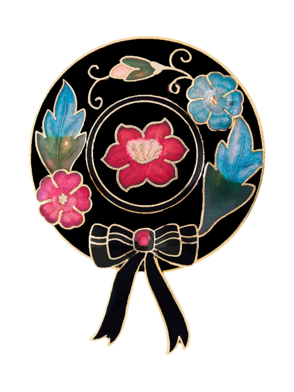 Susan Caplan Vintage 1980s floral-motif brooch | Black | Image 1