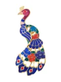 Susan Caplan Vintage 1980s peacock brooch - Blue