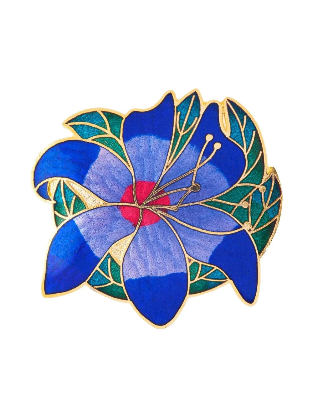 Susan Caplan Vintage 1980s water lily brooch | Blue | Image 1