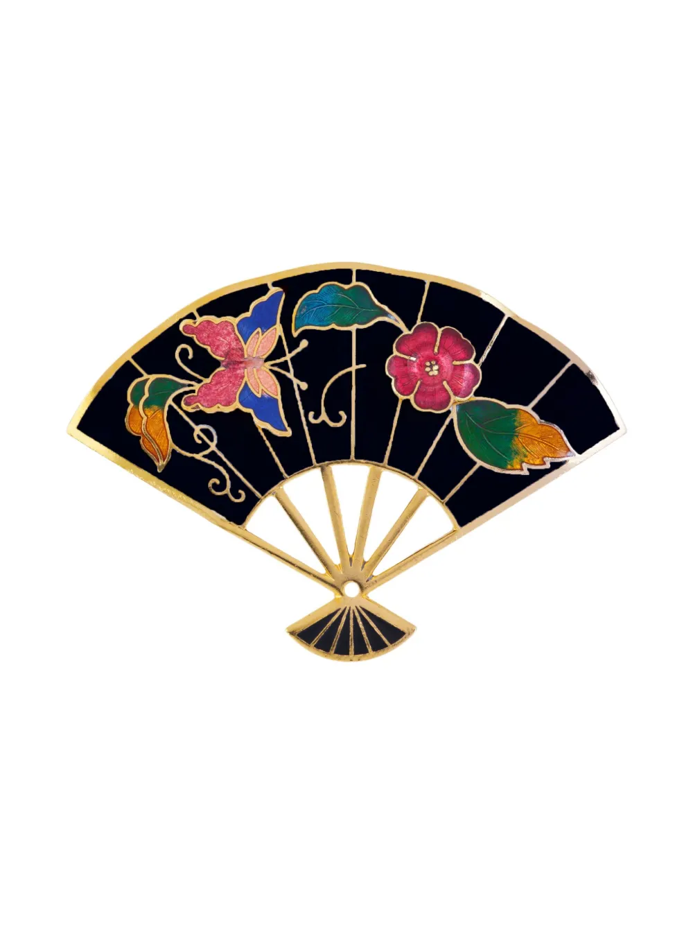 Susan Caplan Vintage 1980s Fan brooch | Black | Image 1