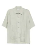 GUSARI pleated linen shirt - Green