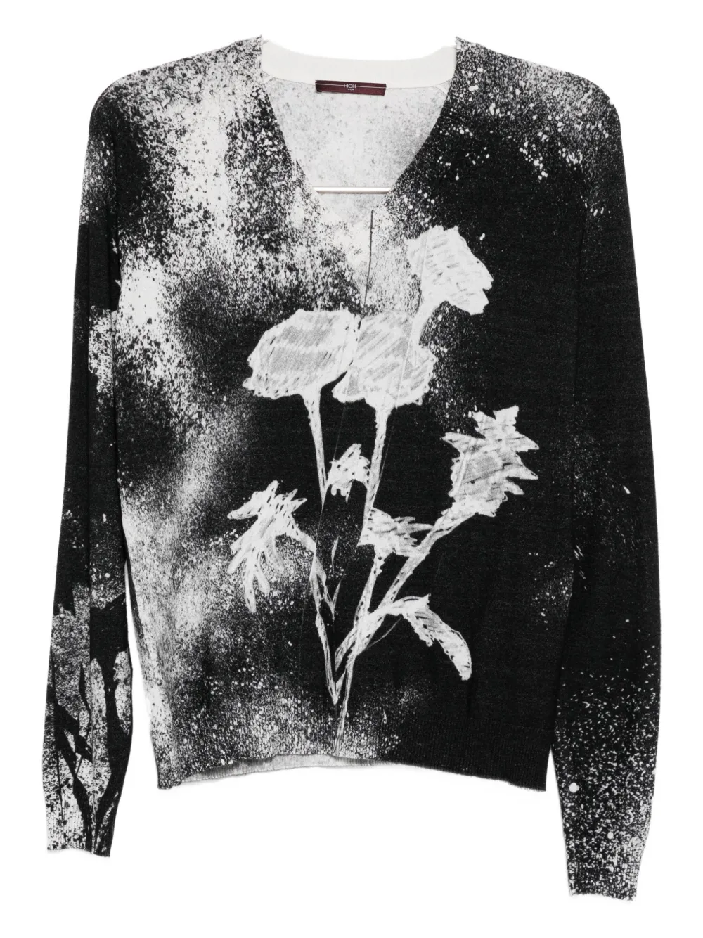 High Amuse Printed Rayon-blend Top In Black