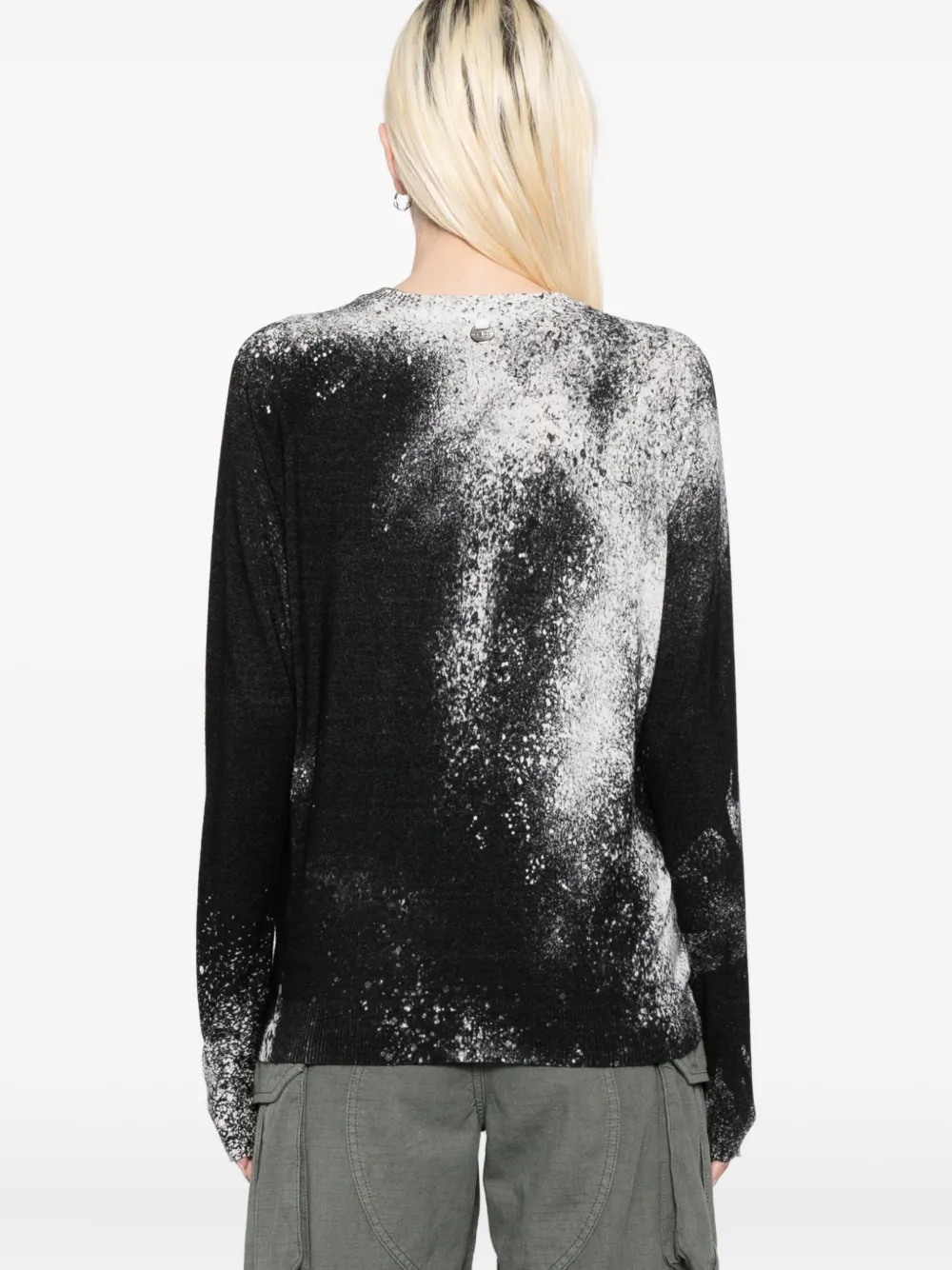 High Amuse Printed Rayon-blend Top In Black