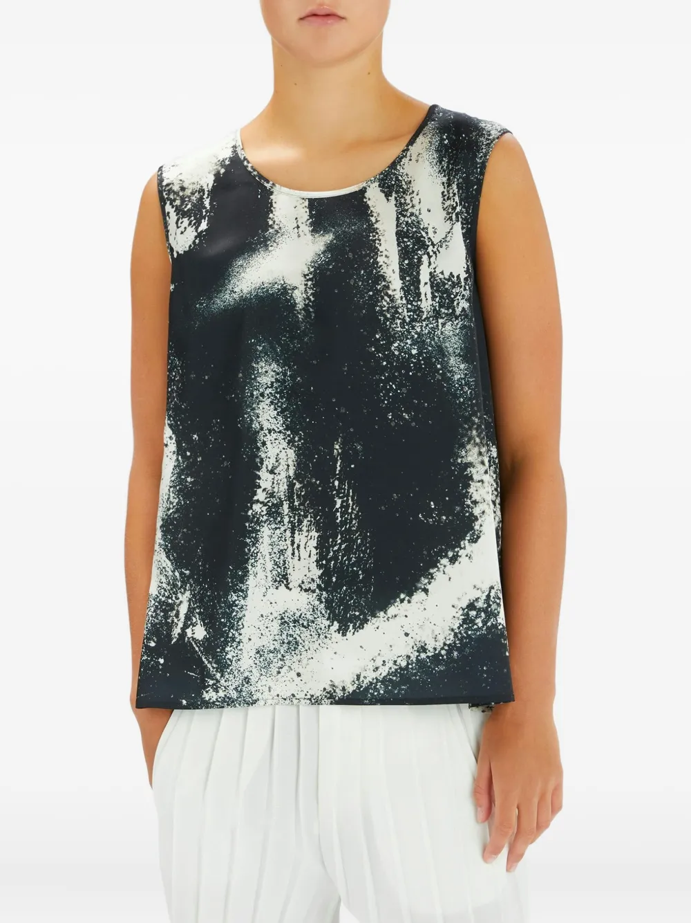 High Cue spray-effect print satin top | Vests & Tank Tops | Image 2