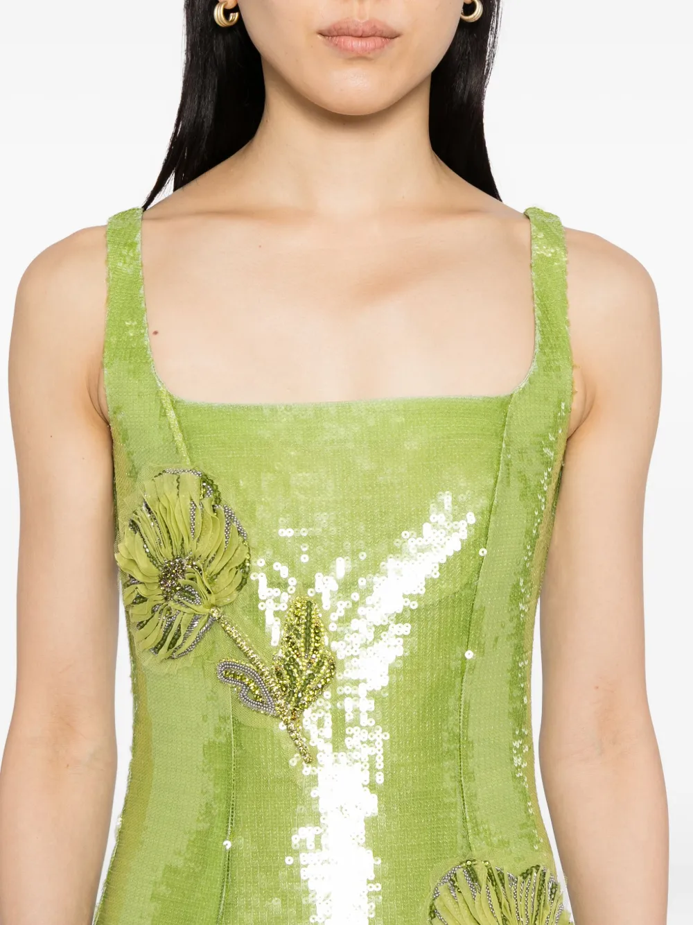 Huishan Zhang Marilyn midi-jurk Groen