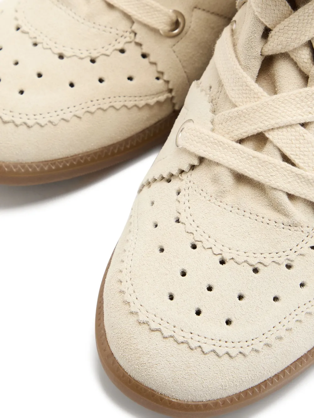  Marant étoile Bobby Perforated Scalloped-edge Sneakers - Neutrals 