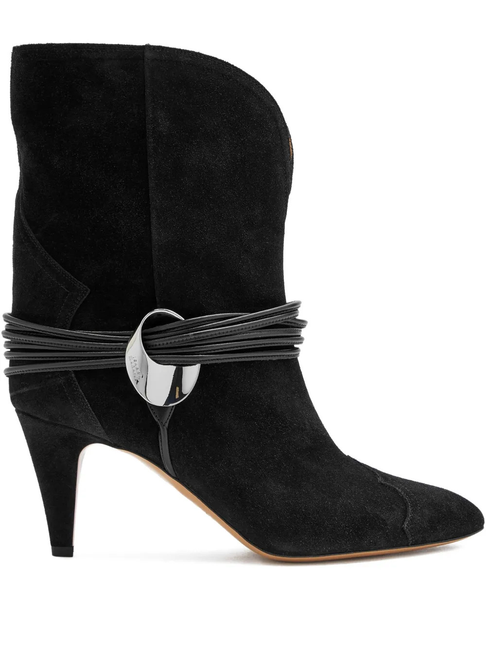 MARANT ÉTOILE 75mm Dytho metallic-detail suede boots Black