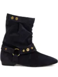 MARANT ÉTOILE STANIA flat-heeled suede boots - Black
