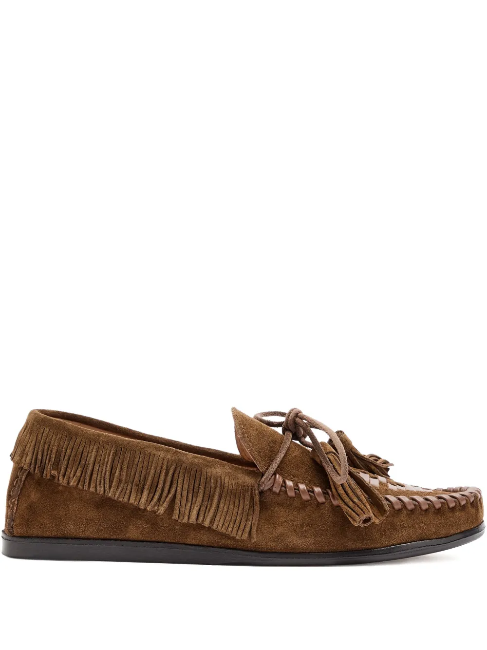 MARANT ÉTOILE Fitza fringed loafers Brown