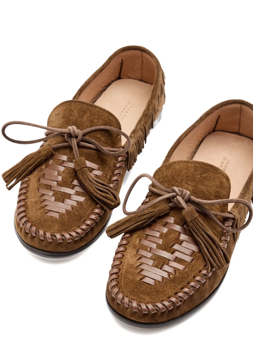 MARANT ÉTOILE Fitza fringed loafers Brown