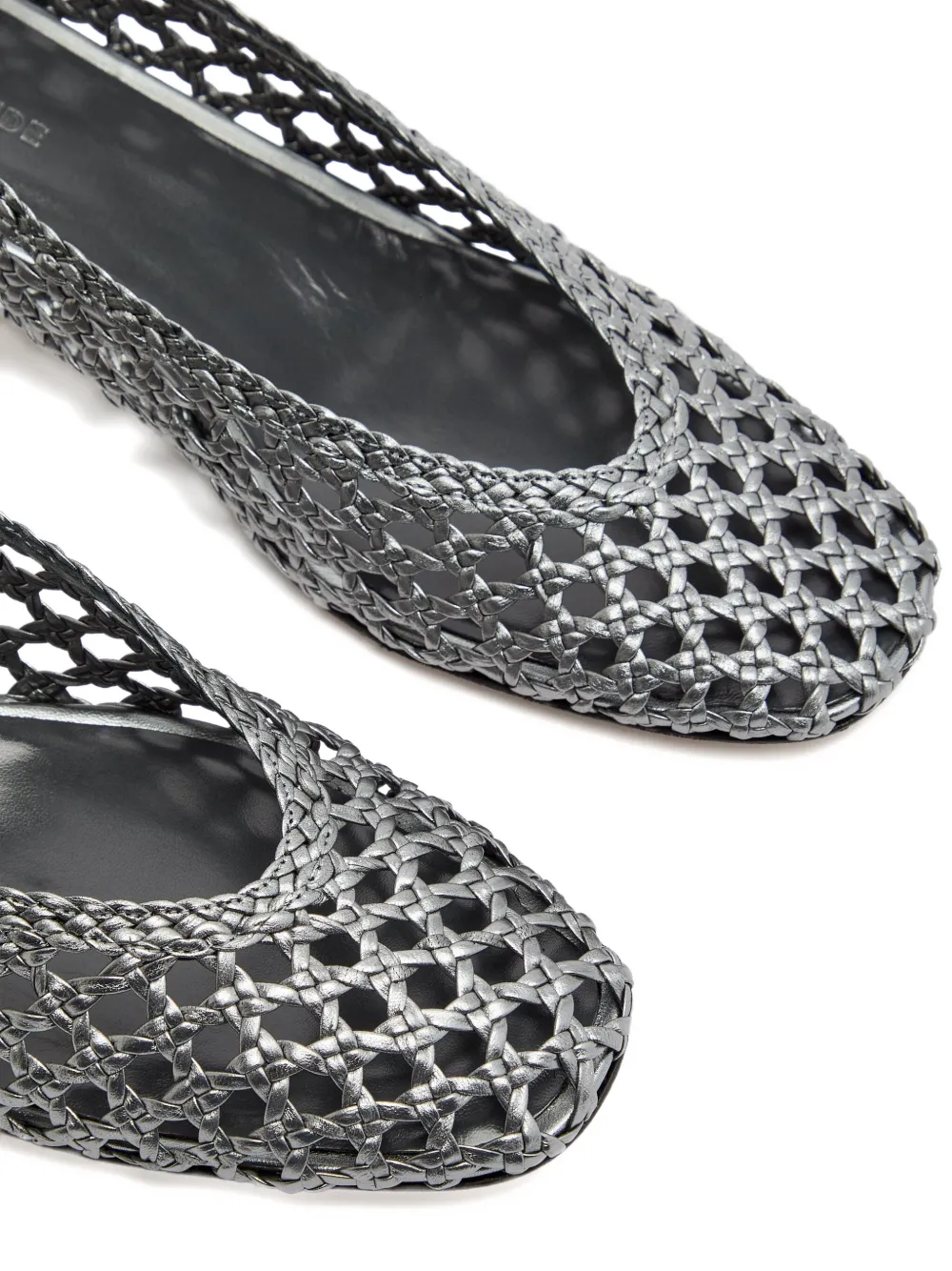 Le Monde Beryl 40mm pumps van geweven leer Zilver