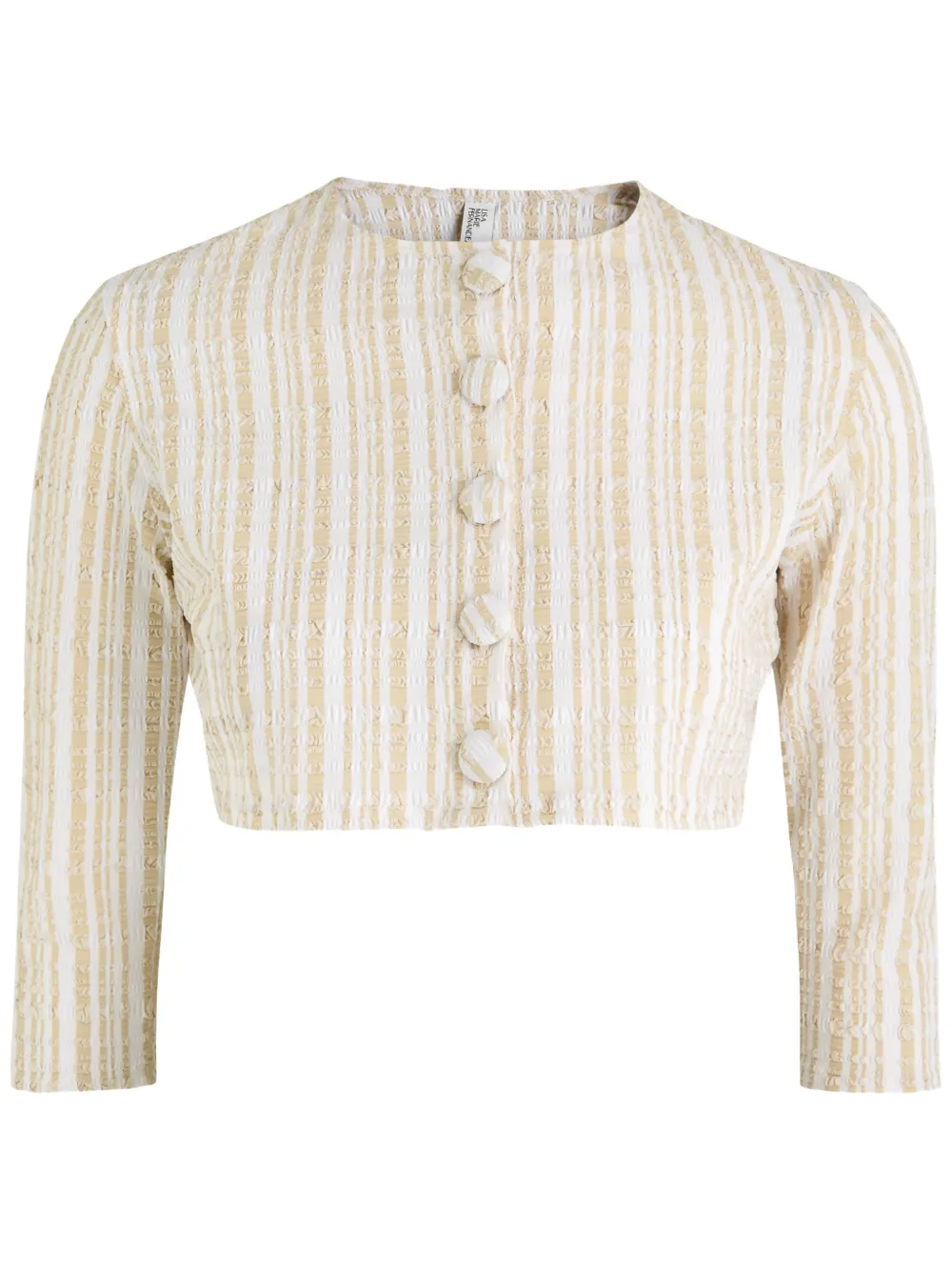 Lisa Marie Fernandez button-up striped crop top - Beige