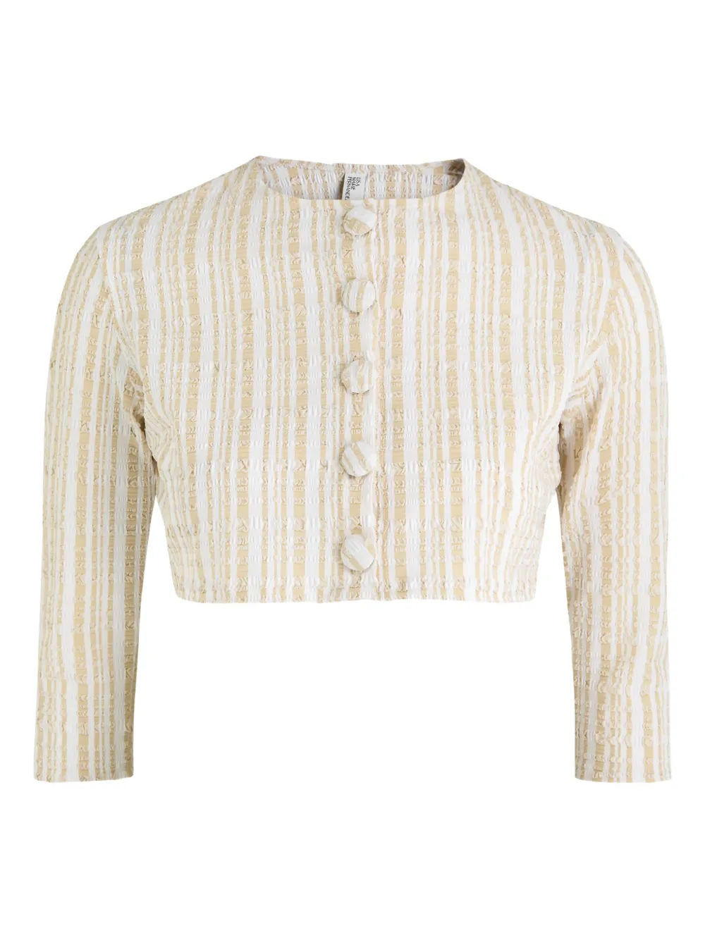 Lisa Marie Fernandez button-up striped crop top | Neutrals | Image 1