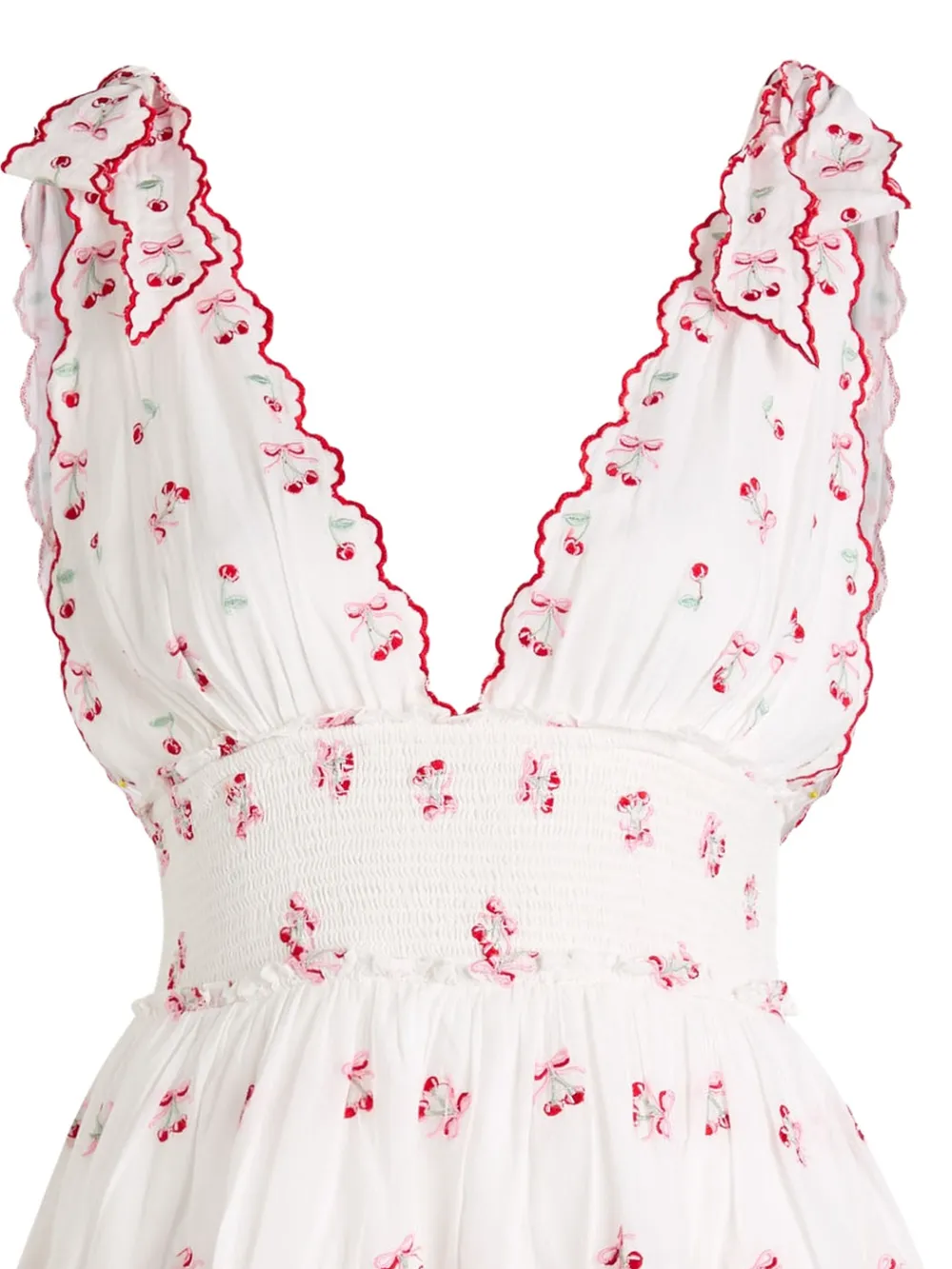 LoveShackFancy Soira katoenen mini-jurk met borduurwerk - Wit