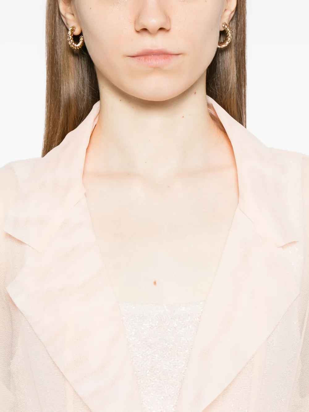 Norma Kamali Jas met enkele rij knopen Roze