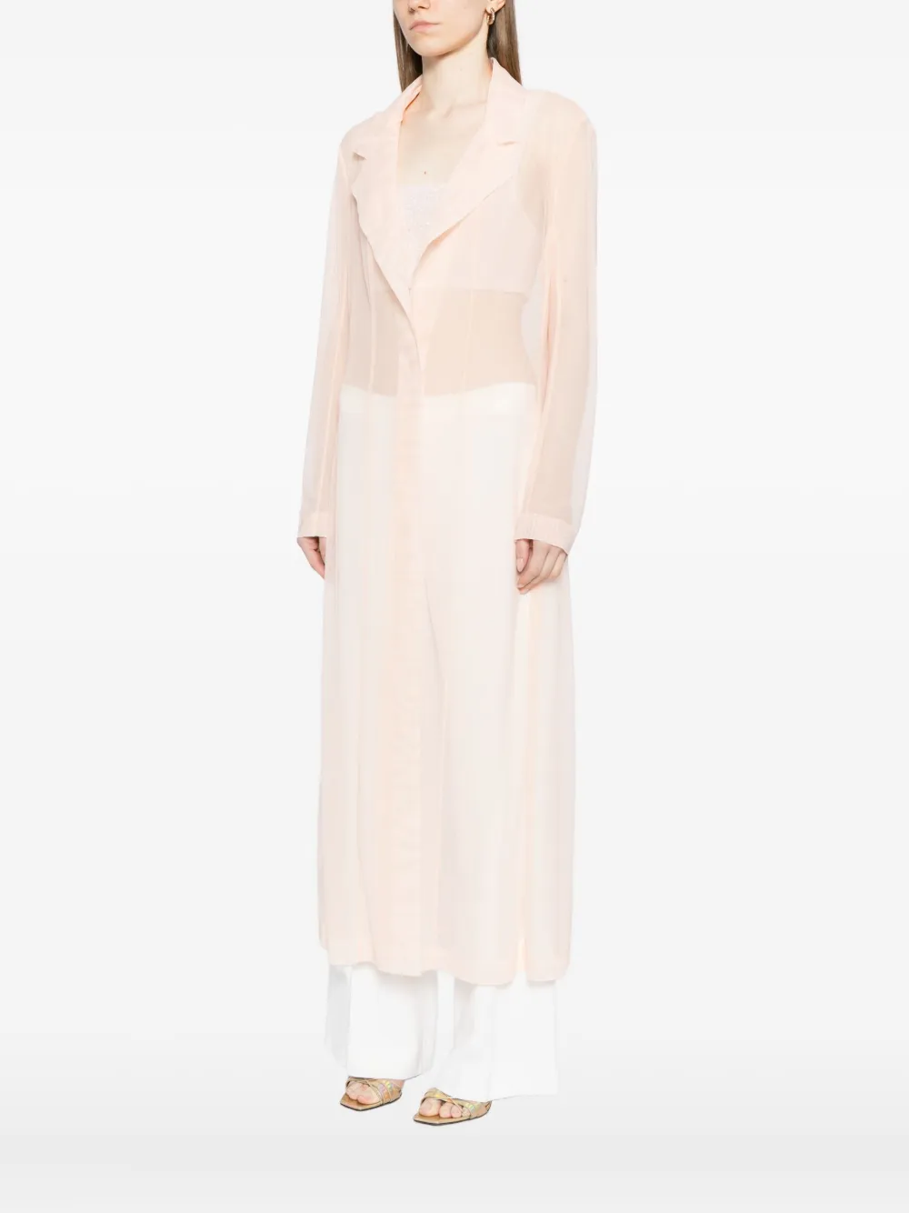 Norma Kamali Jas met enkele rij knopen Roze