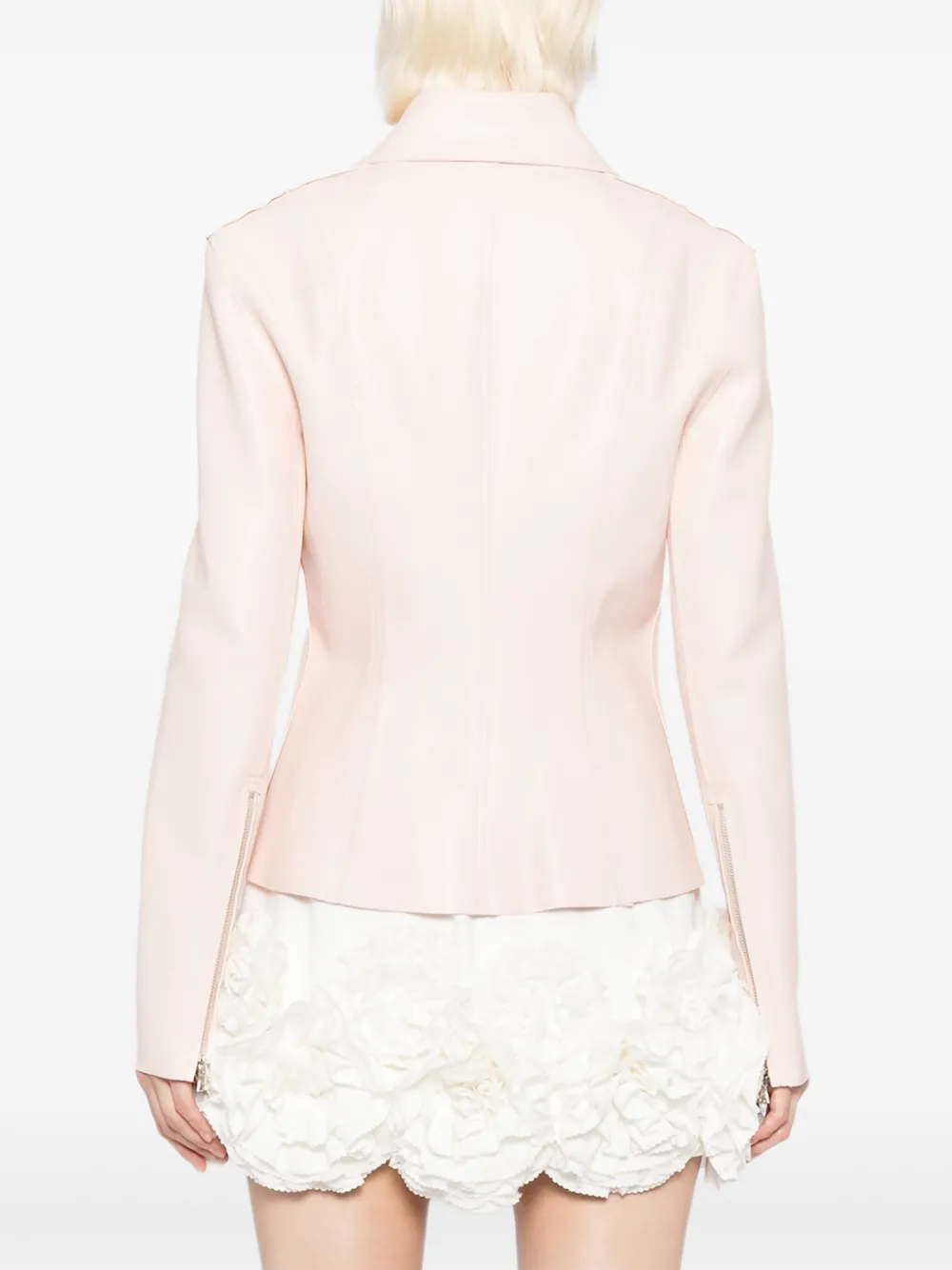 Norma Kamali Gang Waist Vegan Leather Jacket In Pink