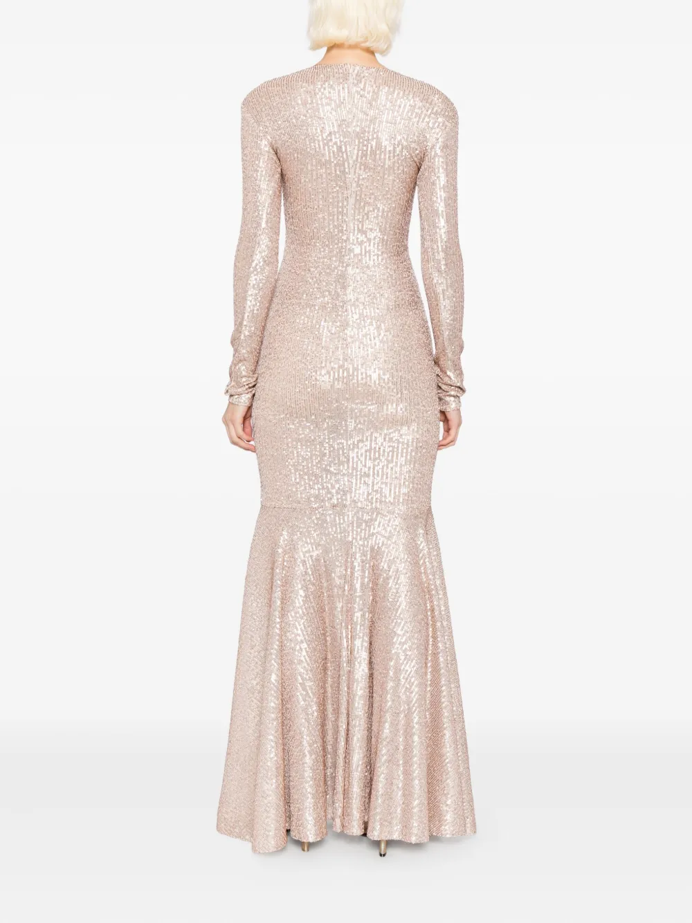 Norma Kamali Avondjurk met ruches Bruin