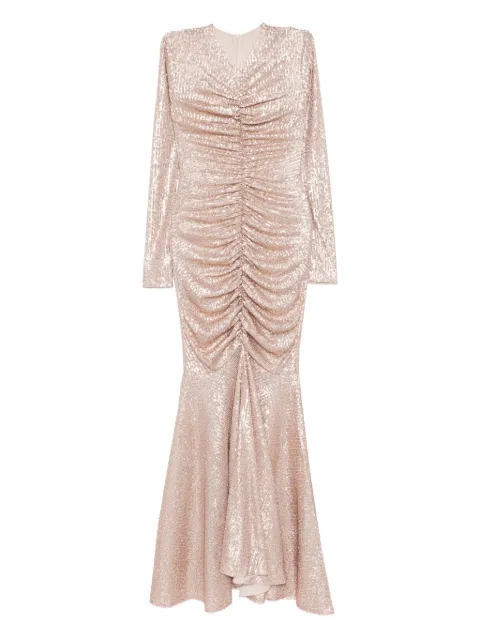 Norma Kamali ruched fishtail gown