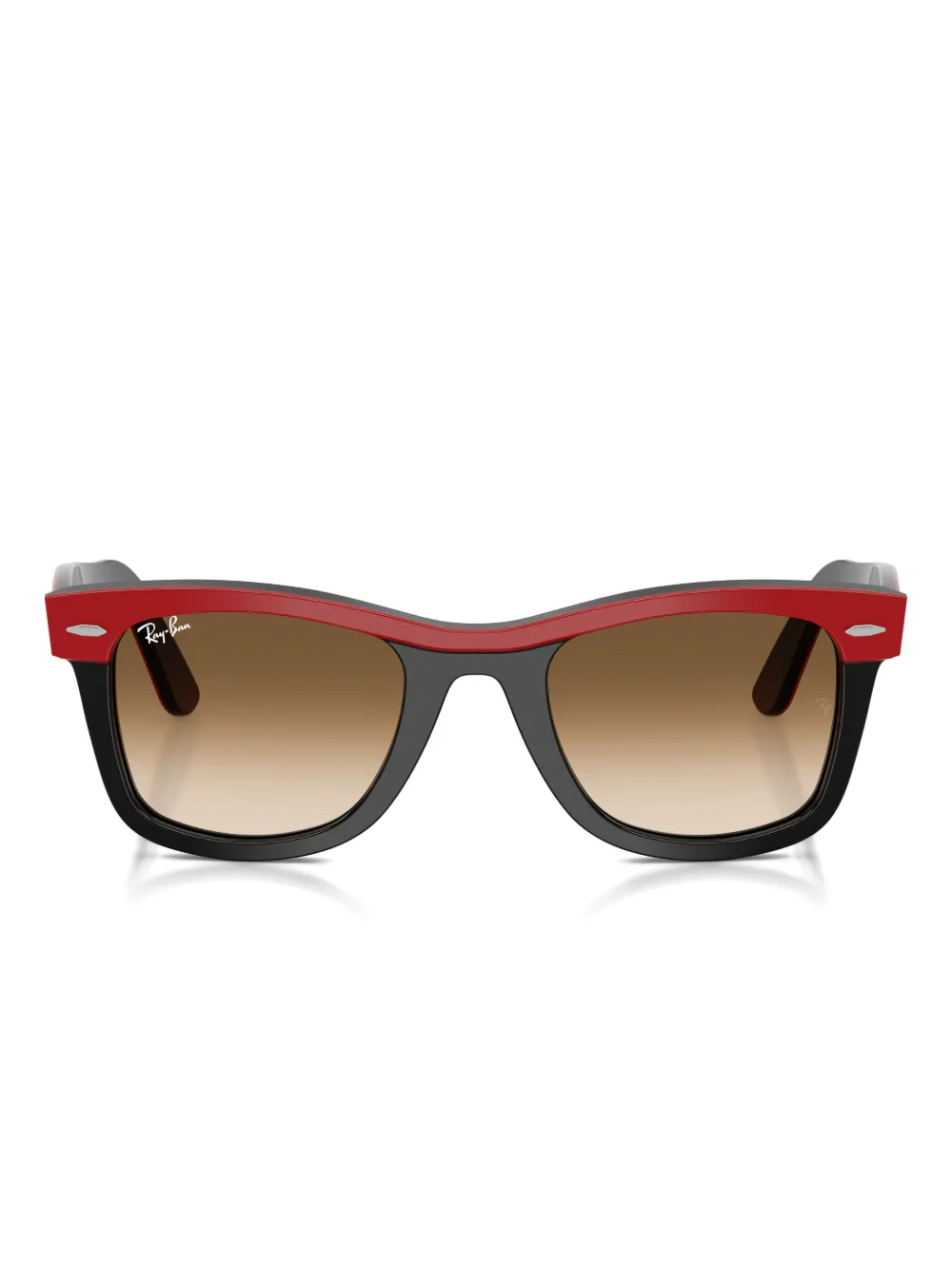 Ray Ban Rim-detail Square-frame Sunglasses In Brown